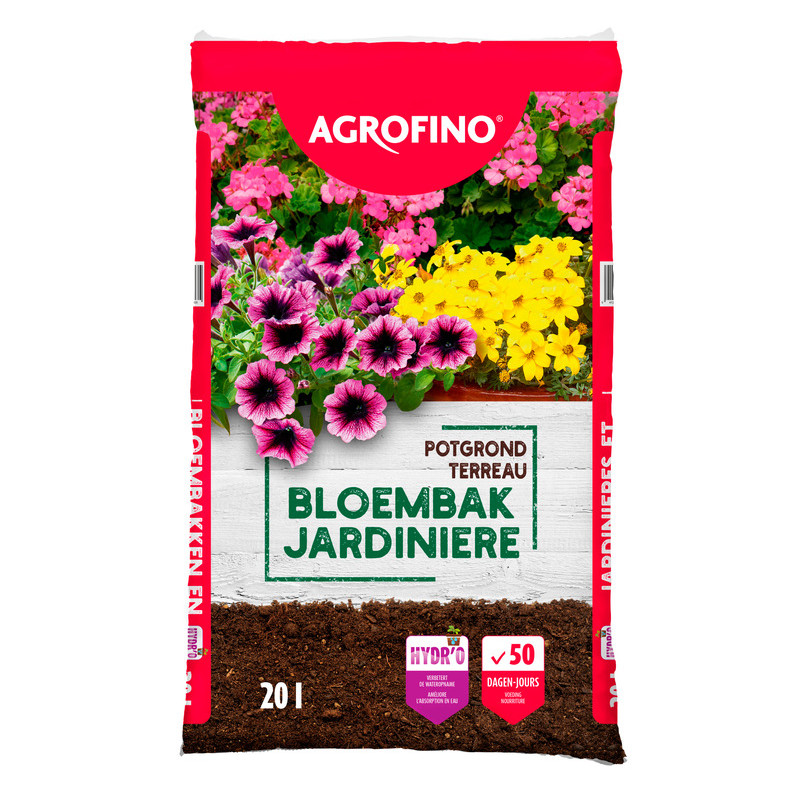 terreau Agrofino spécial pour jardinières en sacs de 20 litres