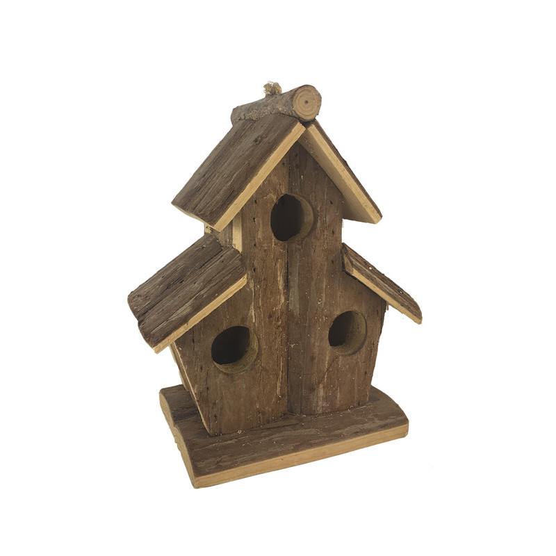 double nichoir à oiseaux en bois naturel. double nichoir à oiseaux en bois naturel.