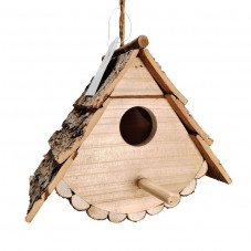 nichoir à oiseaux en bois naturel 19 x 16.5 cm
