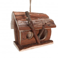 nichoir à oiseaux en bois naturel