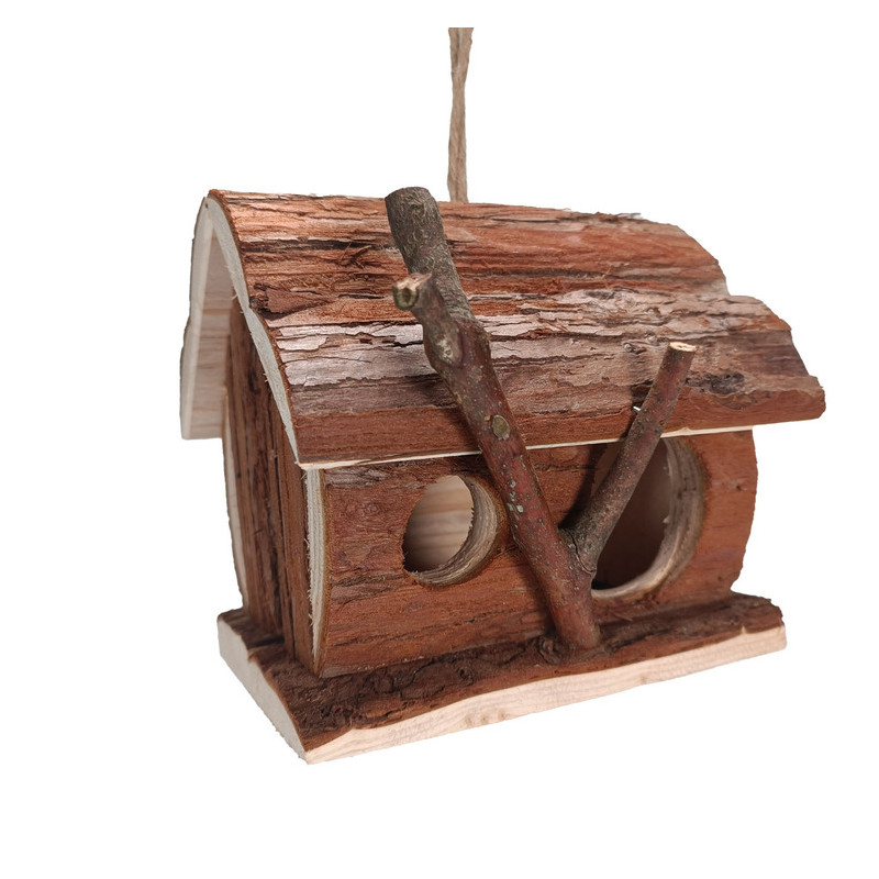 nichoir à oiseaux en bois naturel