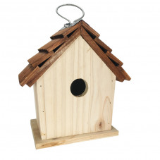 nichoir à oiseaux 18 x 10 x 19 cm en bois naturel