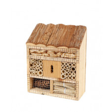 hotel à insectes et abeilles en bois naturel 17 x 8 x 22 cm