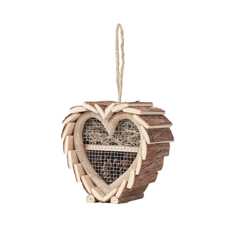 hôtel à insectes et abeilles en bois naturel 17 x 10.5 x 18 cm hôtel à insectes et abeilles en bois naturel 17 x 10.5 x 18 cm